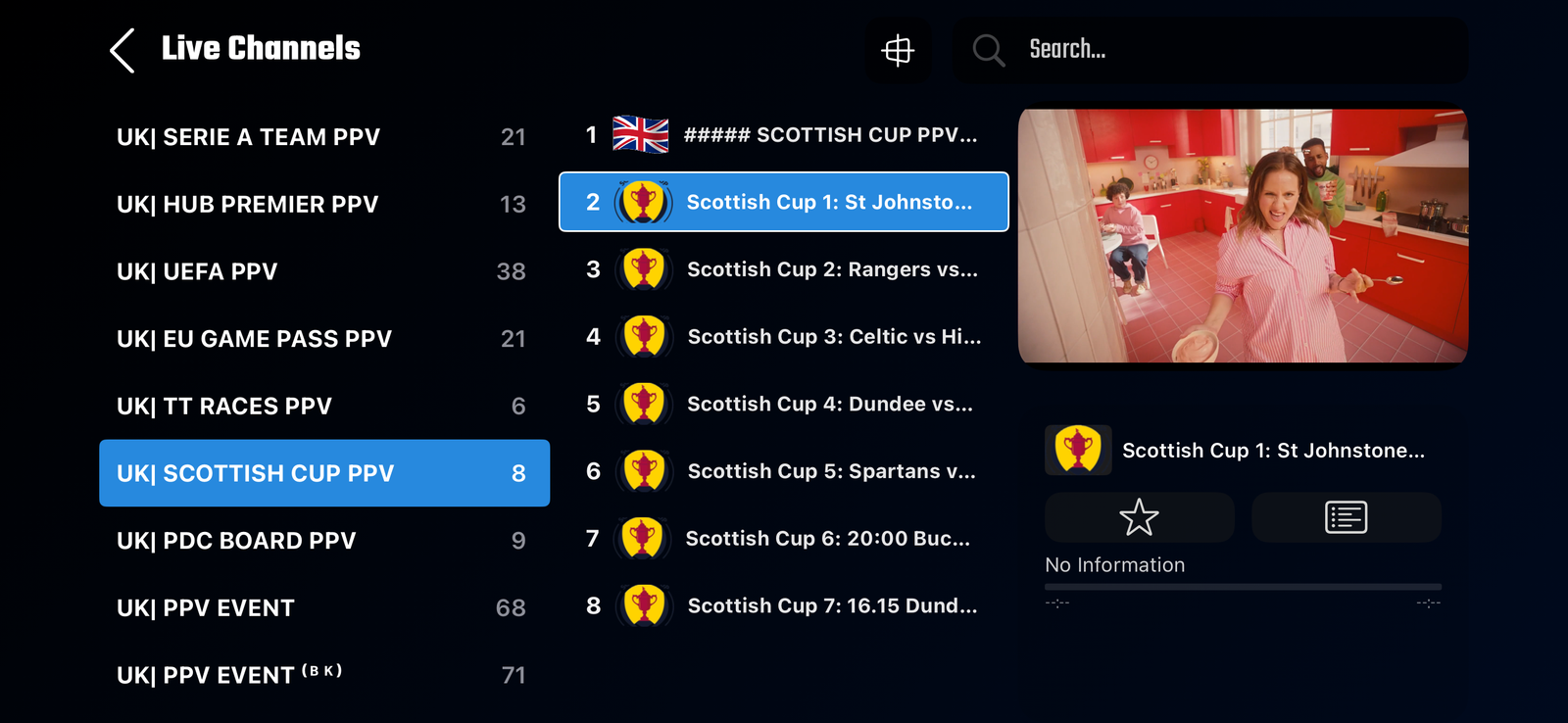 Full channel access during free IPTV trial